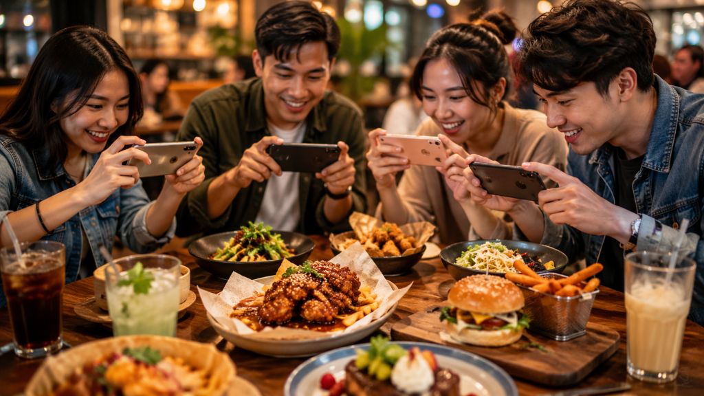 Friends Photograph a Festive Feast