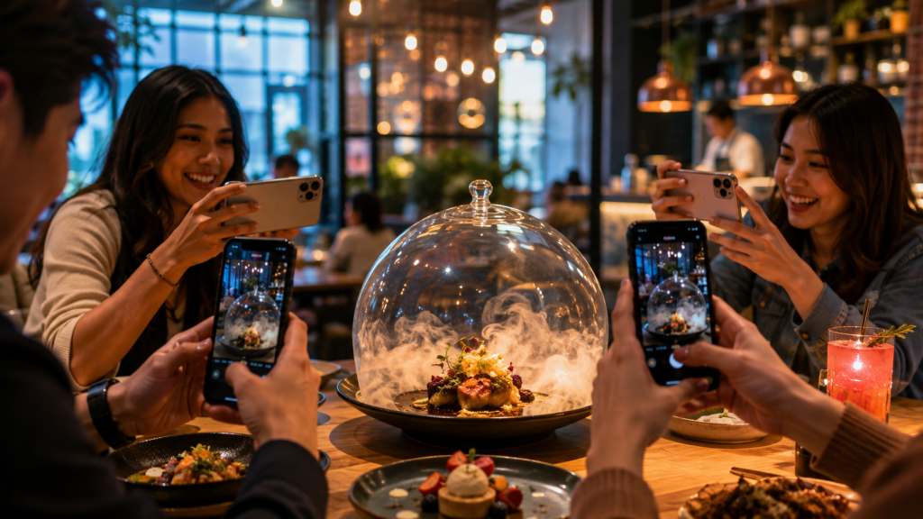 Smoky Gourmet Dining Moment